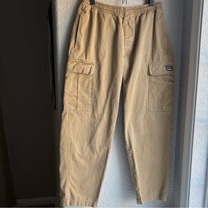 Obey Mens Tan Elastic Waist Stretchy Cotton Cargo Utility Streetwear Pants M